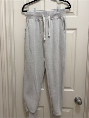 Men's Light Gray Knit Jogger Pants with Drawstring